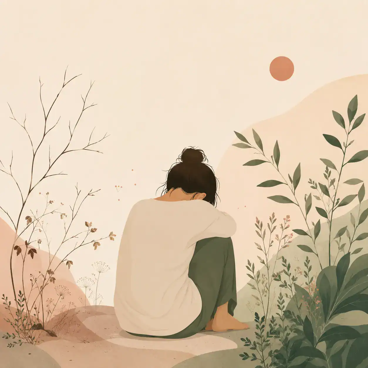 Illustration épuisement professionnel et renouveau, hypnose burn-out Corbas